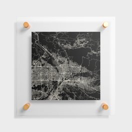 San Bernardino USA - City Map - Black and White Aesthetic Floating Acrylic Print