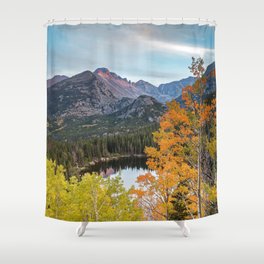 Bear Lake Autumn Sunset Colorado Rocky Mountain National Park Landscape Shower Curtain