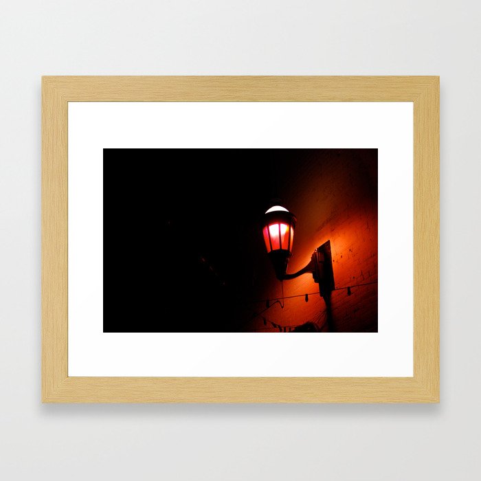 Red Streetlight Framed Art Print