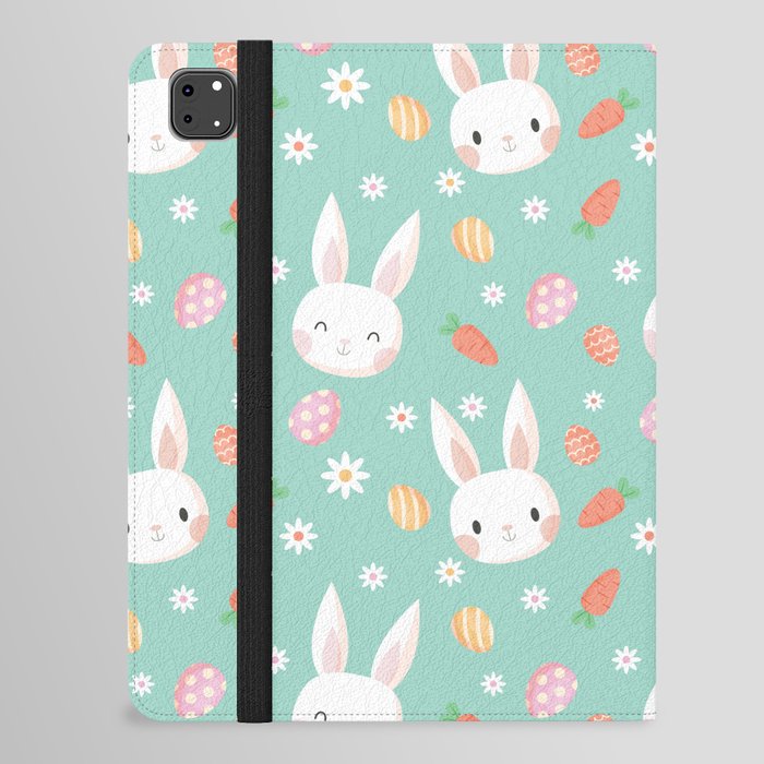 Happy Easter Pattern With Bunny And Carrot iPad Folio Case