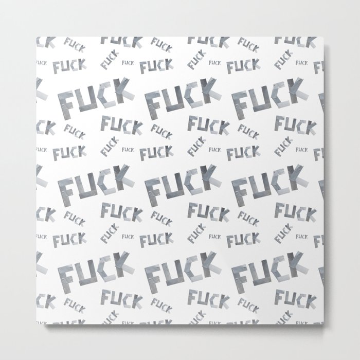 FUCK word pattern written with duct tape white Metal Print