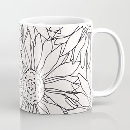 Black And White Sunflowers Mug