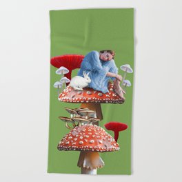 Mushroom Spring Fantasy Beach Towel