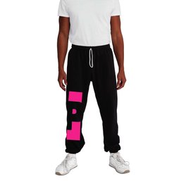 P (White & Dark Pink Letter) Sweatpants