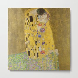 The Kiss by Gustav Klimt Metal Print | Illustration, Love, Famous, Vintage, Painting, Paintings, Kiss, Fineart, Nature, Art 