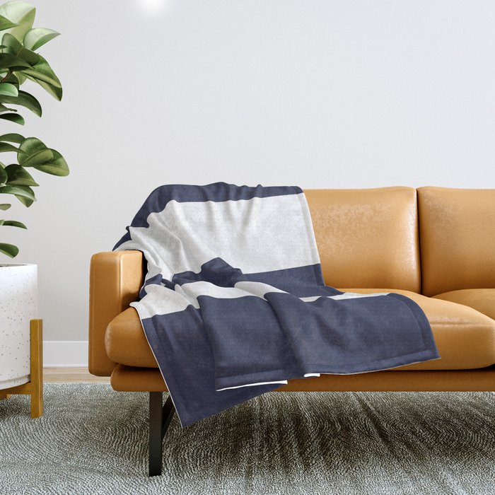 Navy and white striped throw sale blanket