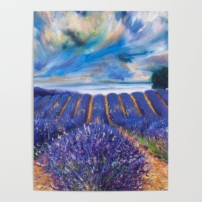 Fields of Lavender landscape painting by Vincent van Gogh Poster