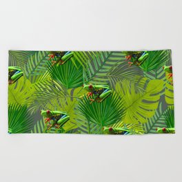 Frog Forest Beach Towel