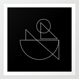 Fisherman | abstract minimal Art Print