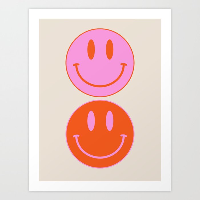 Smiley walls pink print hoodie clearance