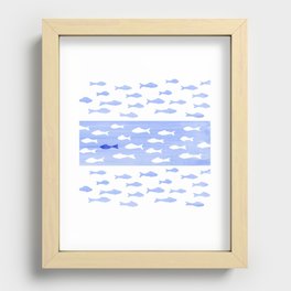 Ocean Blue Fish Recessed Framed Print