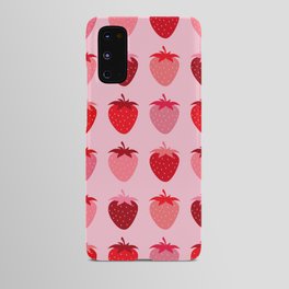 Les Fraises | 01 - Fruit Print Pink And Red Strawberry Preppy Modern Decor Abstract Strawberries Android Case