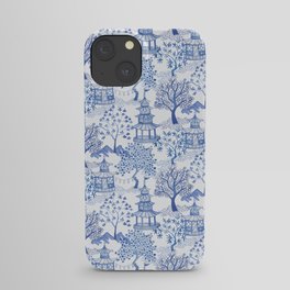 Pagoda Forest in Blue and White iPhone Case
