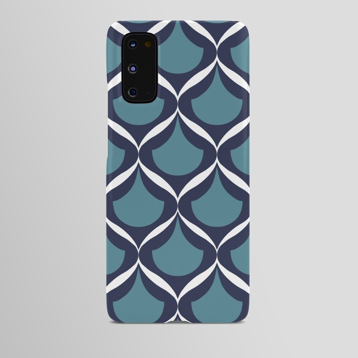 Moroccan Ogee Pattern 2.0 Blue Teal White Ribbon  Android Case