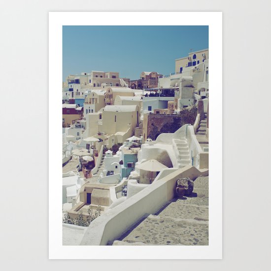 Streets of Santorini II Art Print