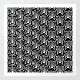 Black-And-White Exquisitely Chic Art Deco Pattern Art Print