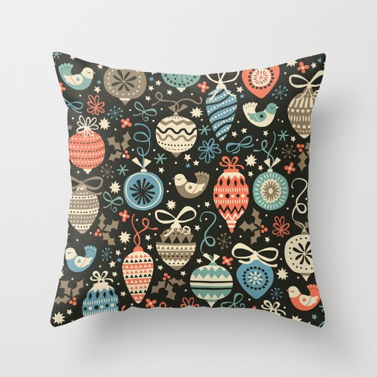 Festive Folk Charms Throw Pillow