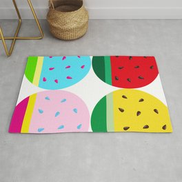 Watermelon in Fours | Watermelon Seed | Watermelon Home Decor | pulps of wood Rug