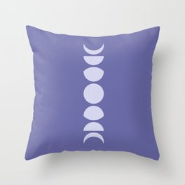 Moon Phases Very Peri Throw Pillow