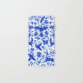 Mexican Otomí Design in Deep Blue by Akbaly Hand & Bath Towel