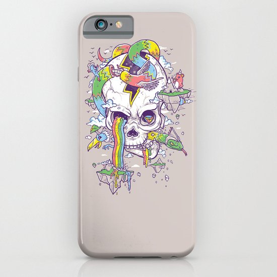 Flying Rainbow skull Island iPhone & iPod Case