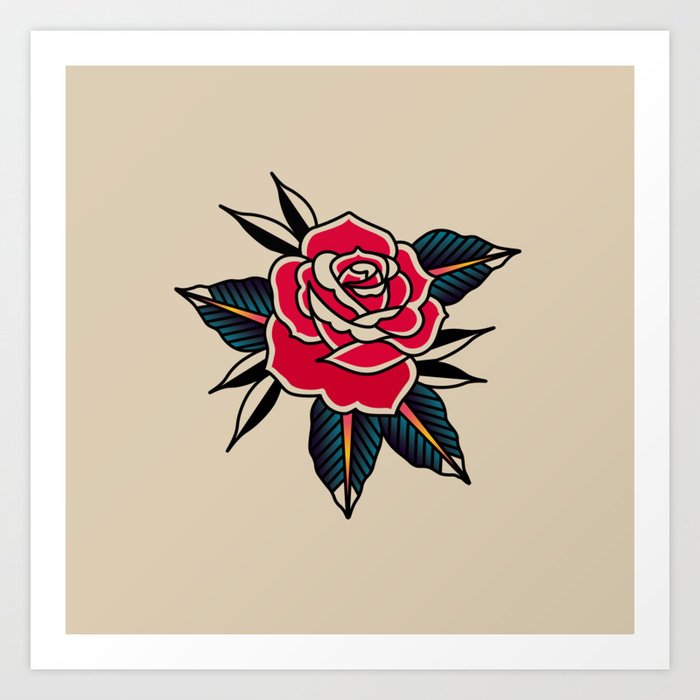 Rose Traditional Art Print