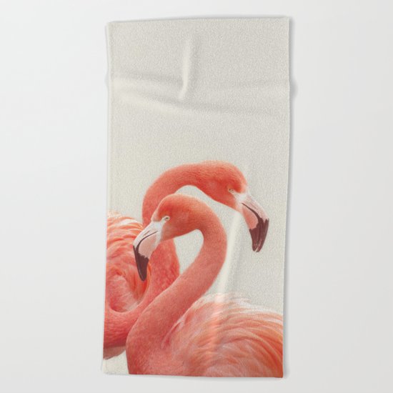 FLAMINGOS by Monika Strigel Beach Towel