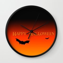 Happy Halloween Gradient Wall Clock