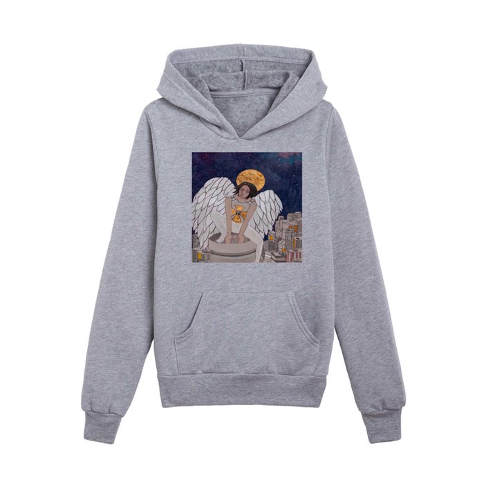 Angel on Guard Kids Pullover Hoodie