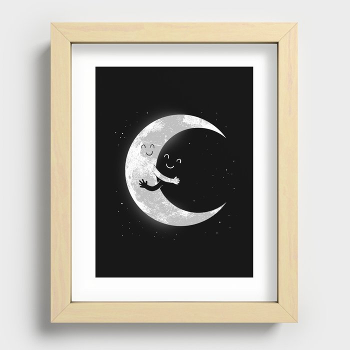 Moon Hug Recessed Framed Print