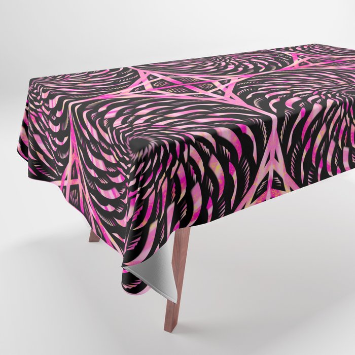 Black and Pink Twirl Tablecloth