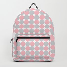 Pink and Gray Dots Pattern Backpack