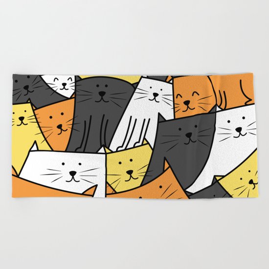 The Cats are Watching Beach Towel
