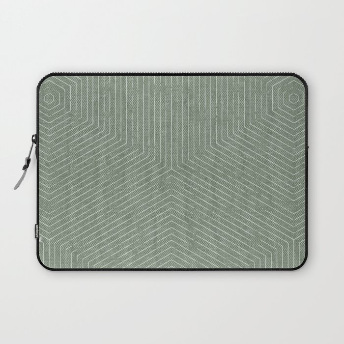 boho hexagon stripes - sage Laptop Sleeve