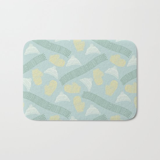 Merry Christmas- Winter fun pattern Bath Mat