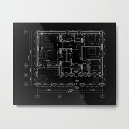 Detailed architectural private house floor plan, apartment layout, blueprint. Vector illustration Metal Print