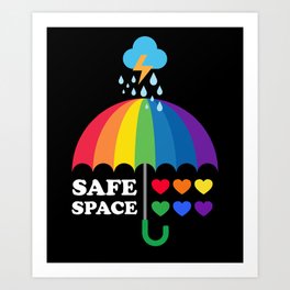 Safe Space LGBT Rainbow Flag Art Print