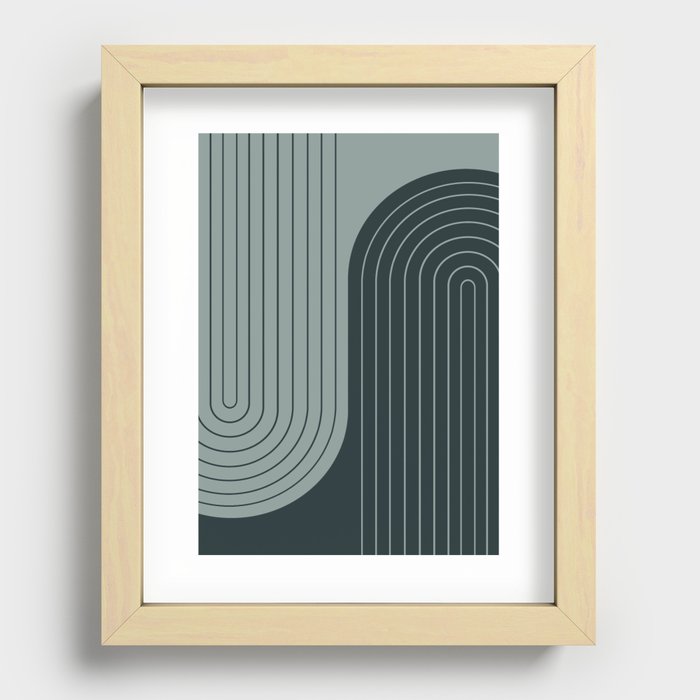 Two Tone Line Curvature XLIV Recessed Framed Print
