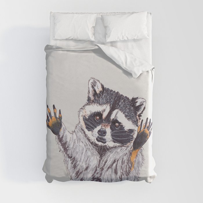 Playful Raccoon Ink & Marker Edition 2 Duvet Cover