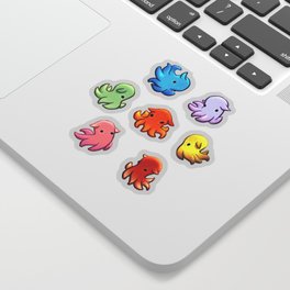 Rainbow Dumbo Octopus Sticker