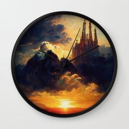 A Cathedral in the clouds Wall Clock