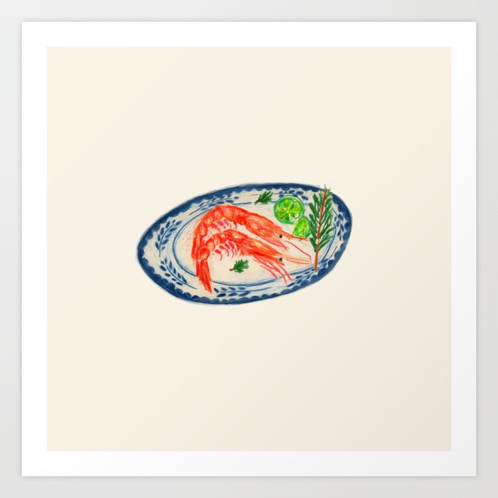Shrimp Dish Art Print