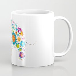 Colorful flowers elephant illustration Coffee Mug