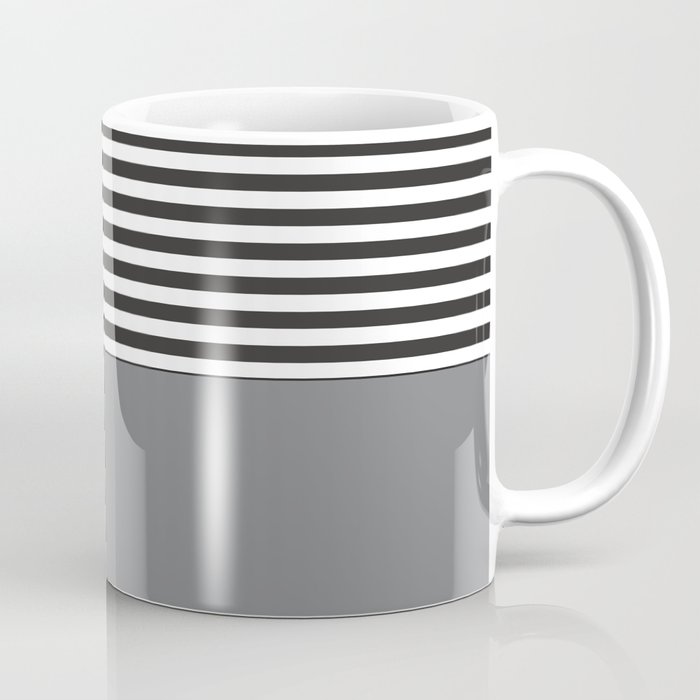 Gray Half Striped Coffee Mug