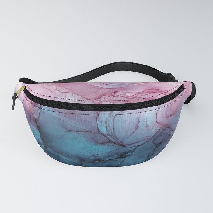 Blue & Pink Alcohol Ink Watercolour Painting Fanny Pack