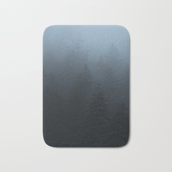 Blue Trees in Fog Great Smoky Mountains Bath Mat