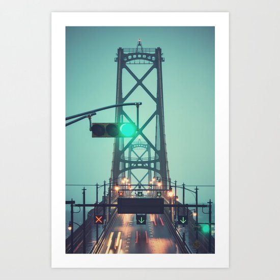 Green Light Bridge Art Print