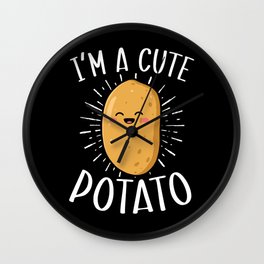 I'm A Cute Potato Lover Spud Life Vegan Fries Tater Tots Wall Clock