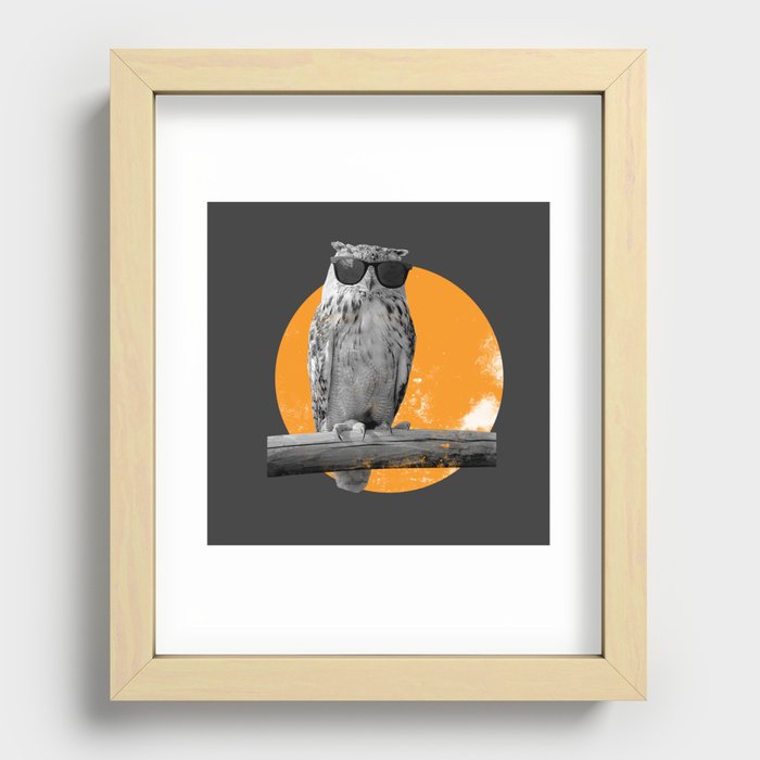 Owl Shade Recessed Framed Print
