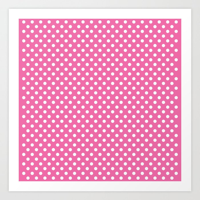 Pink Polka Dots Print Dotted Trendy Retro Pattern Art Print